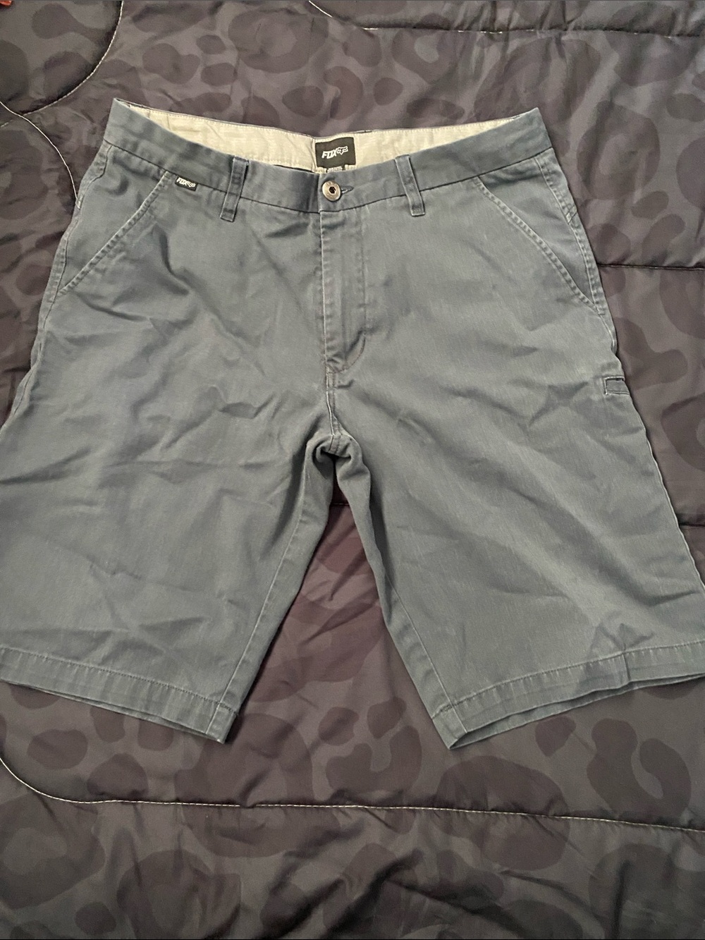 Fox Men's Chino Shorts in Slate Blue